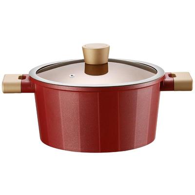 5.5L Nonstick Stock Pot with Lid Soup Pot, Volcanic Rock Maifan Stone Pot with Lid