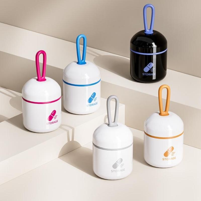 Mini Portable Pill Box Health Travel Supply Moisture Proof Daily Medicine Dispensing Two-Compartment Medicine Box Storage Box