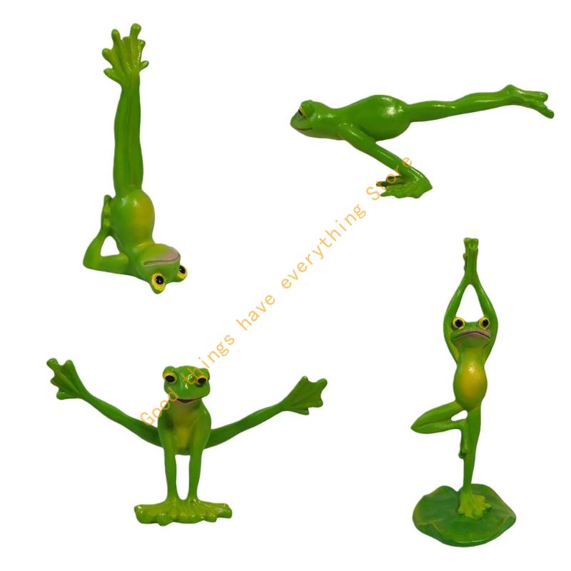

Resin Yogas Frogs Figurines Green Frogs Statue Sculpture for Outdoor Indoor Decors Animal Collectible Figurines Ornament 55KF