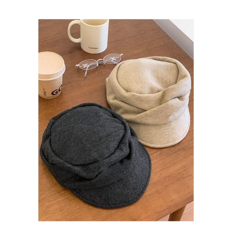 Women S Black Pleated Beret Hat Japanese Style Vintage Cloud Octagonal Hat Fall Winter