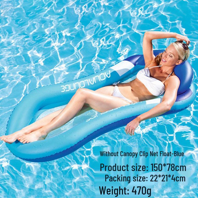 Inflatable PVC Float Recliner: Foldable Striped Swimming Bed