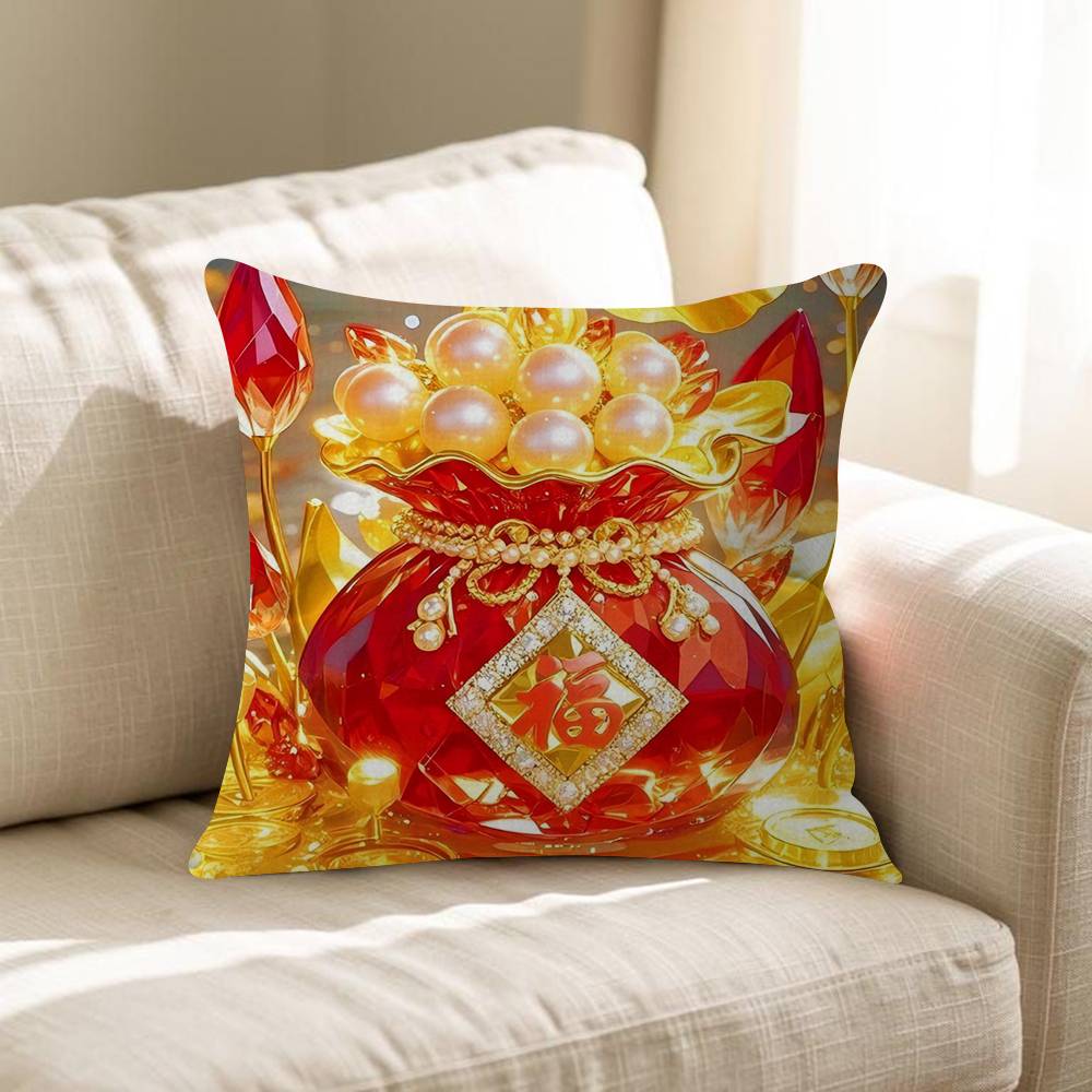 Chinese Lucky Bag Cushion Cover Pillow Cover Decor Pillowcase Printed Cushion Case For Couch