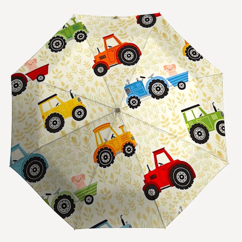 1PC Tractors Piglets Umbrella-8-Rib Reinforced, Automatic Open, Lightweight & Durable, Cute Fashion Accessory for Outdoor-T395