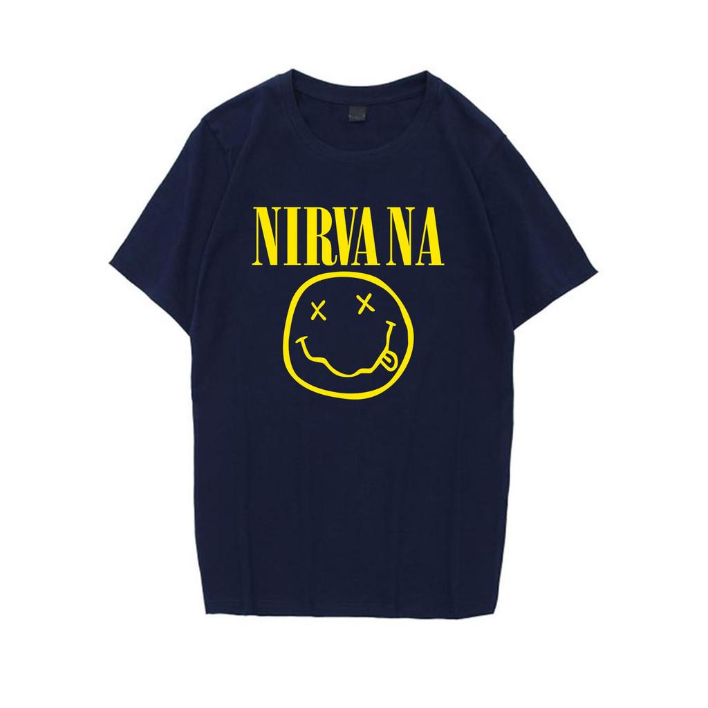 Nirvana Smiley Face Tee 90s Vintage Grunge Band Shirt Hoodie Pullover Unisex Streetwear Sweatshirt Kurt Cobain Fan Gift