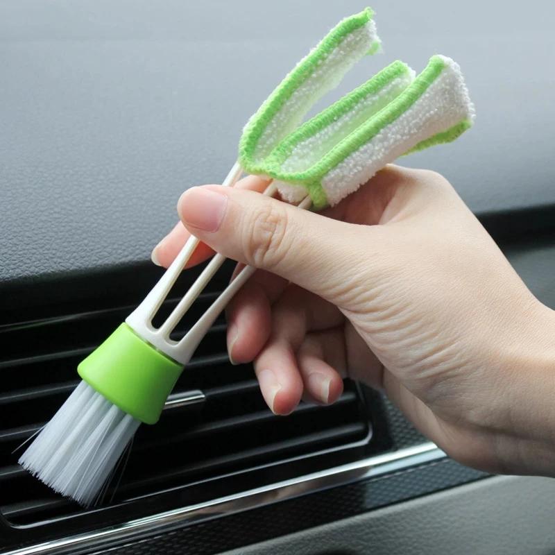 Car Vent Cleaning Kit - 2-Way Microfiber Brush for AC Vents Electronics (16cm)