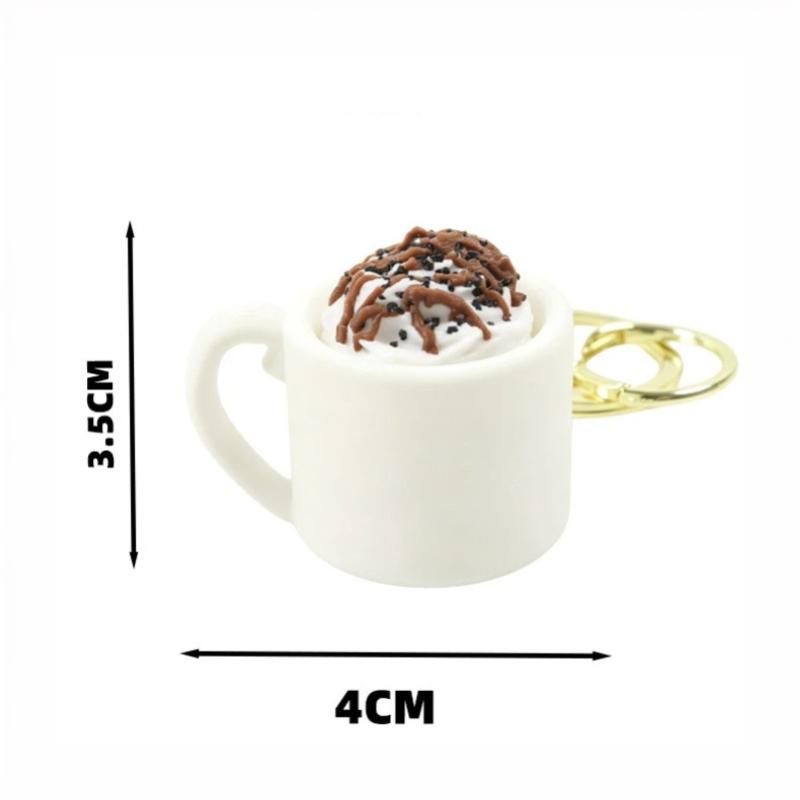 Sundae Ice Cream Mug Keycap Clicker Keychain 3D Printed Cute Fidget Toy Small Christmas Gift for Kids Teens