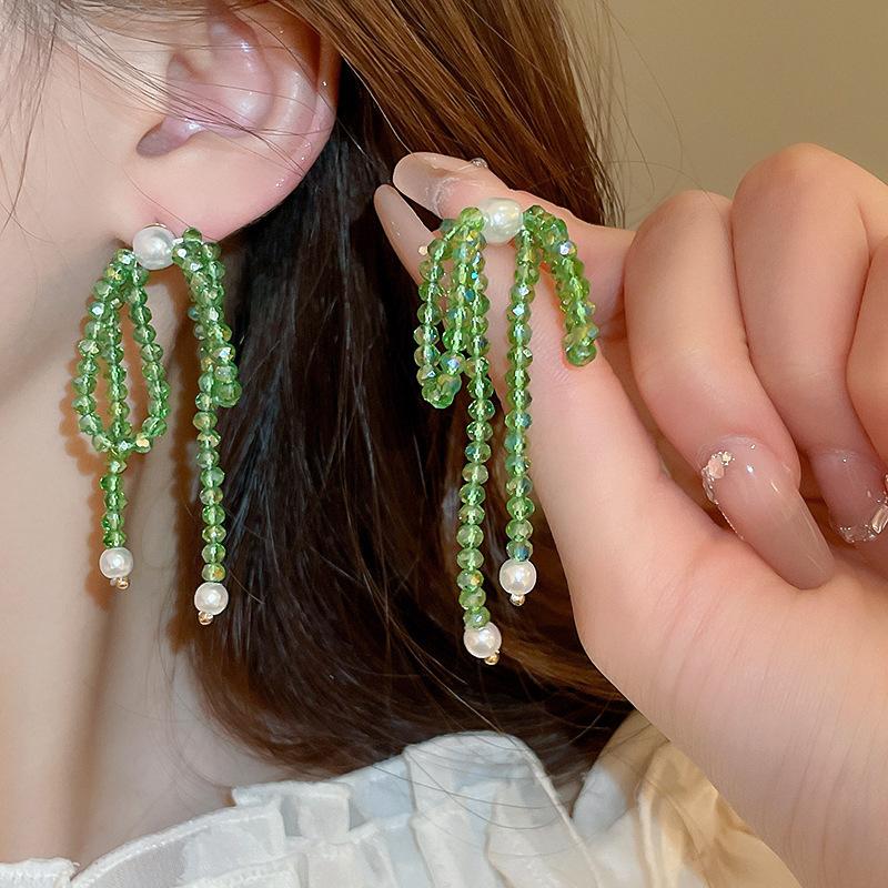 Small Fresh Grape Flower Fringed Earrings Korean Girl Heart Sweet Stud Earrings New Cute Versatile Earrings