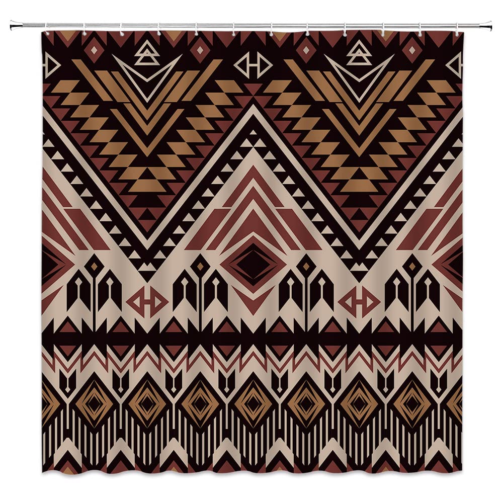 

Bandana Southwestern Shower Curtain Paisley Navy Blue Boho Mandala Floral Bathroom Decor Polyester Fabric Waterproof With Hooks W60H190(CM)-1 Pcs