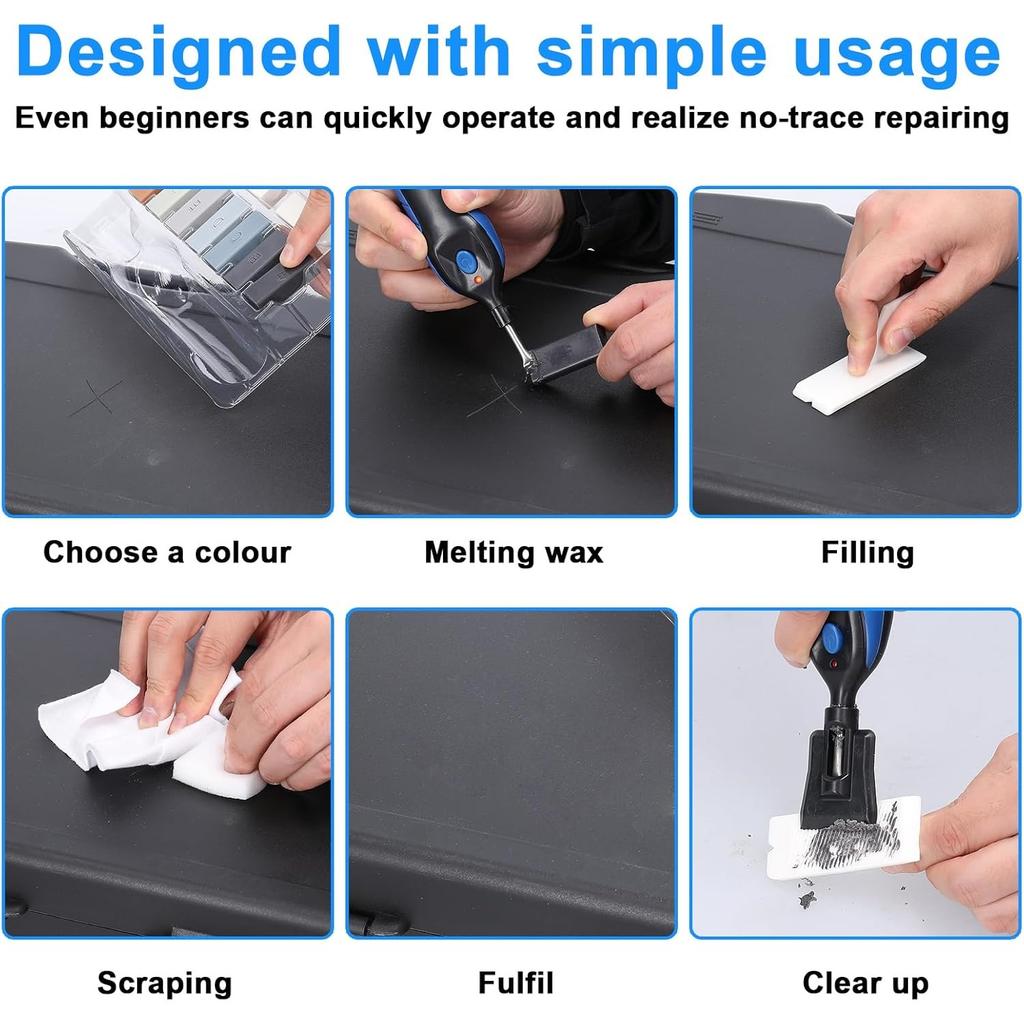 Wood Floor Repair Tool Set,Furniture Repair Tool Set with 11 Wax Blocks,Scratch Nail Hole Crack Repair Tool Set,Home Laminate Floor Repair Kits