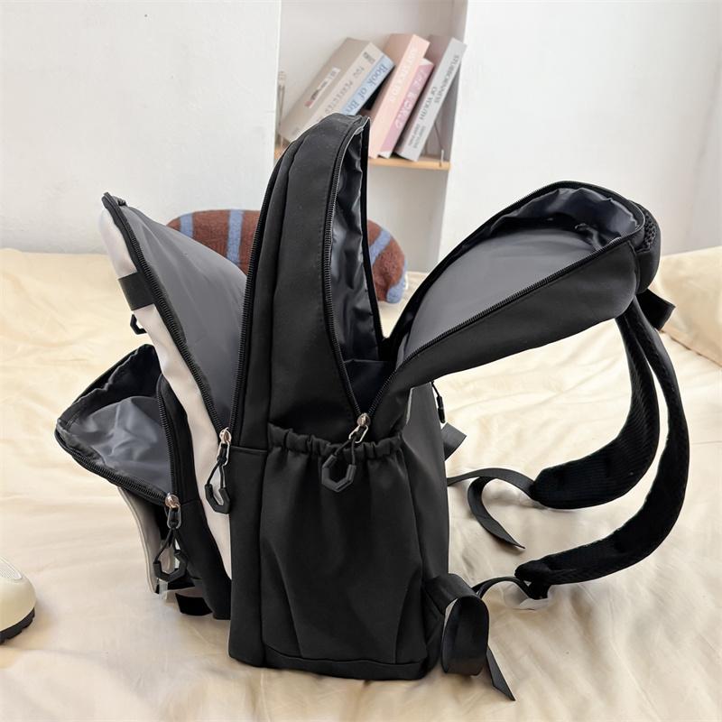 Cartoon Student Schoolbag Color Contrast Large Capacity Backpack with Coin Purse
