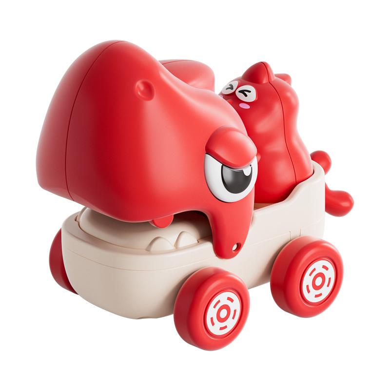Pull-String Dinosaur Toy Car - Cartoon Animal Gift for Boys
