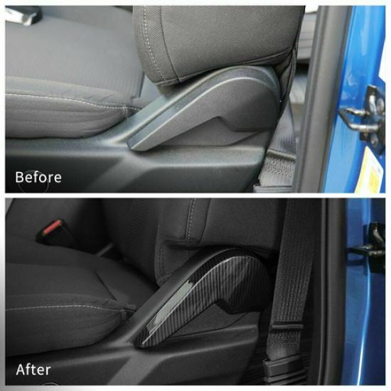 2x Carbon Fiber Inner Seat Adjustment Handle Cover Trim for Ford F150 2015-