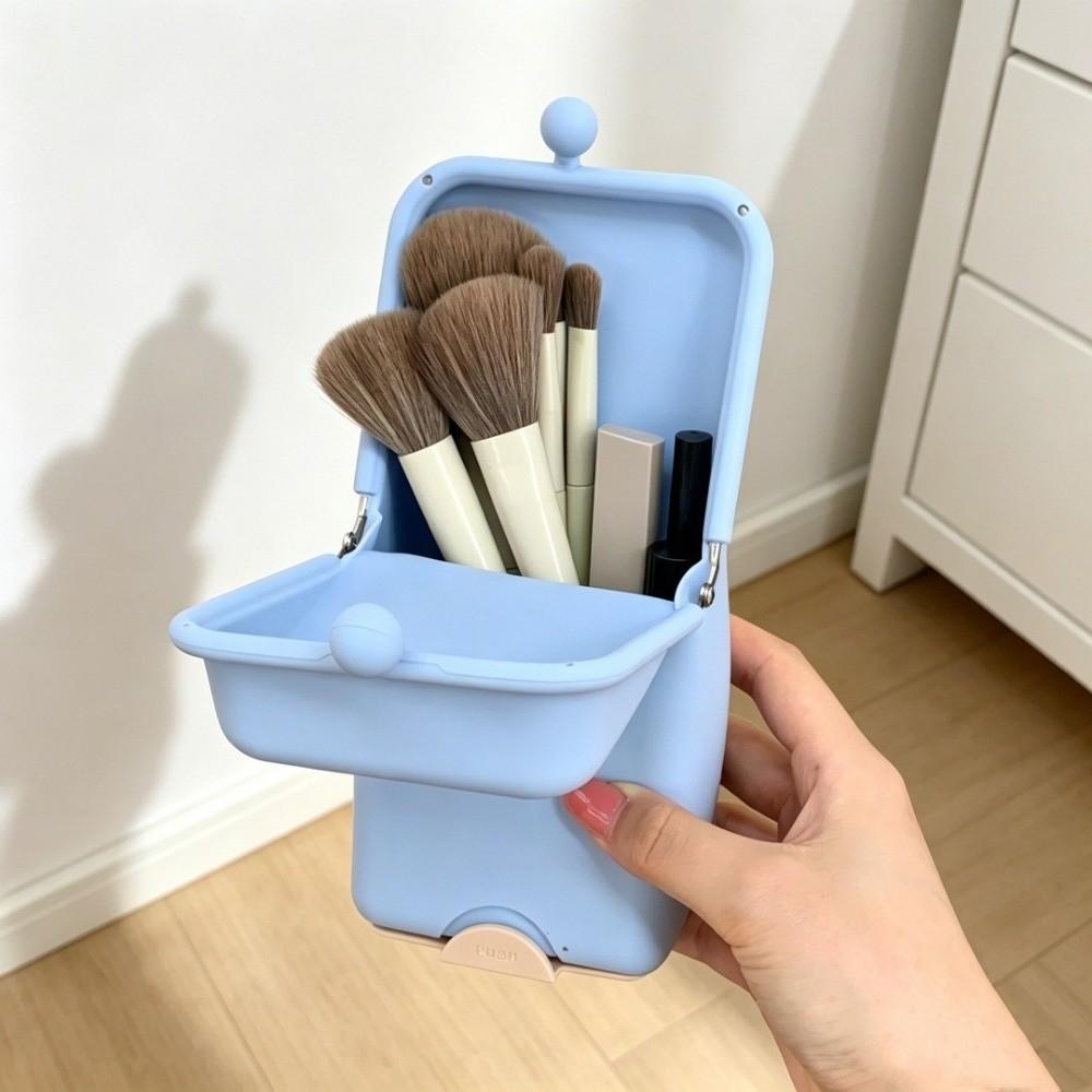 Standing Stationery Box Silicone Pen Organizer Durable Pencil Case  Gift