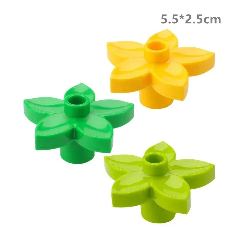 Große Bausteine Outdoor Wald Pflanzen Serie Blume Gras Baum Bauernhof Schmuck Zubehör Kompatible Szenen Spielzeug Kinder Bausteine