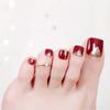 Glue Manicure Full Cover False Nails Gold Powder False Toenails Short Nails Patch Fake Toe Nails