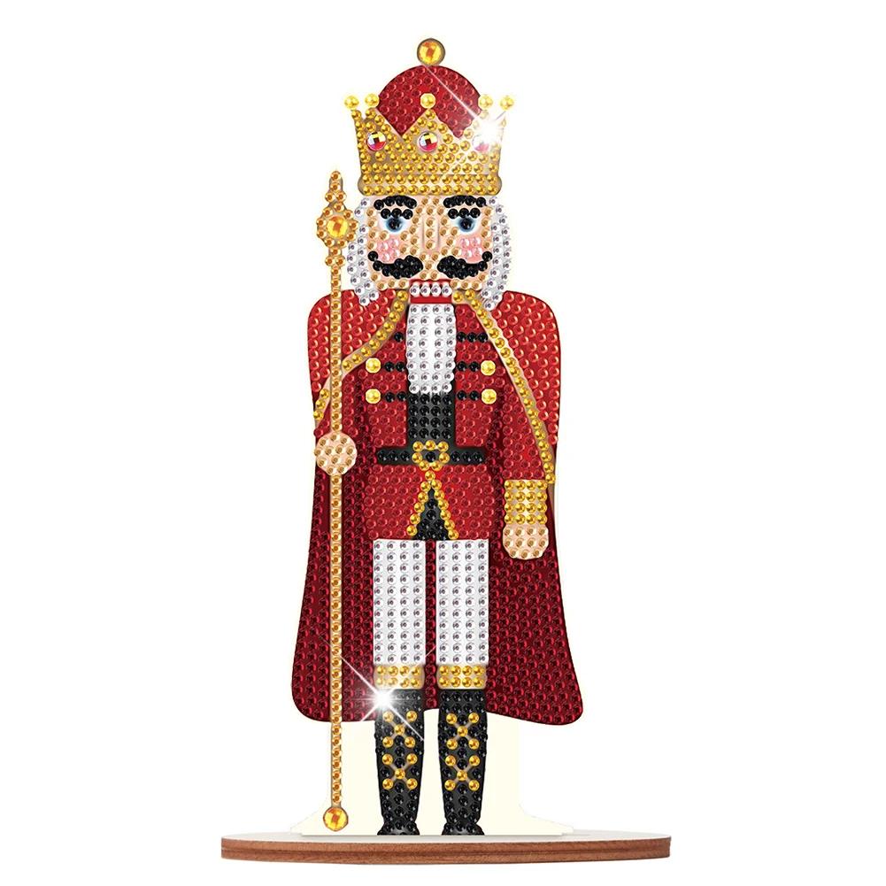 Diamond Painting Christmas Ornament Wooden Desktop Nutcracker Table Top Diamond Painting Decor for Home Office Desktop Decor