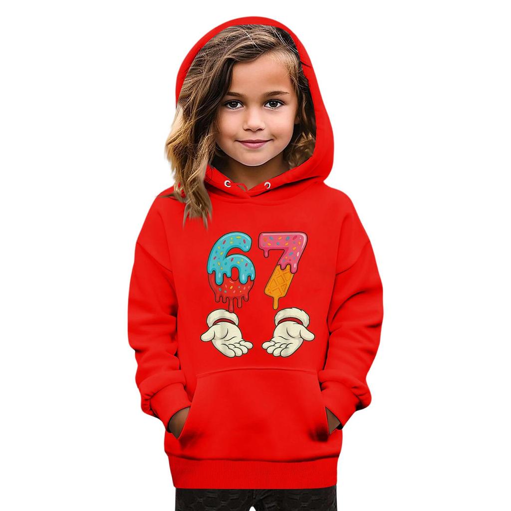 Moda Infantil Jersey Estampado Casual Manga Larga Cuello Redondo Sudadera con Capucha