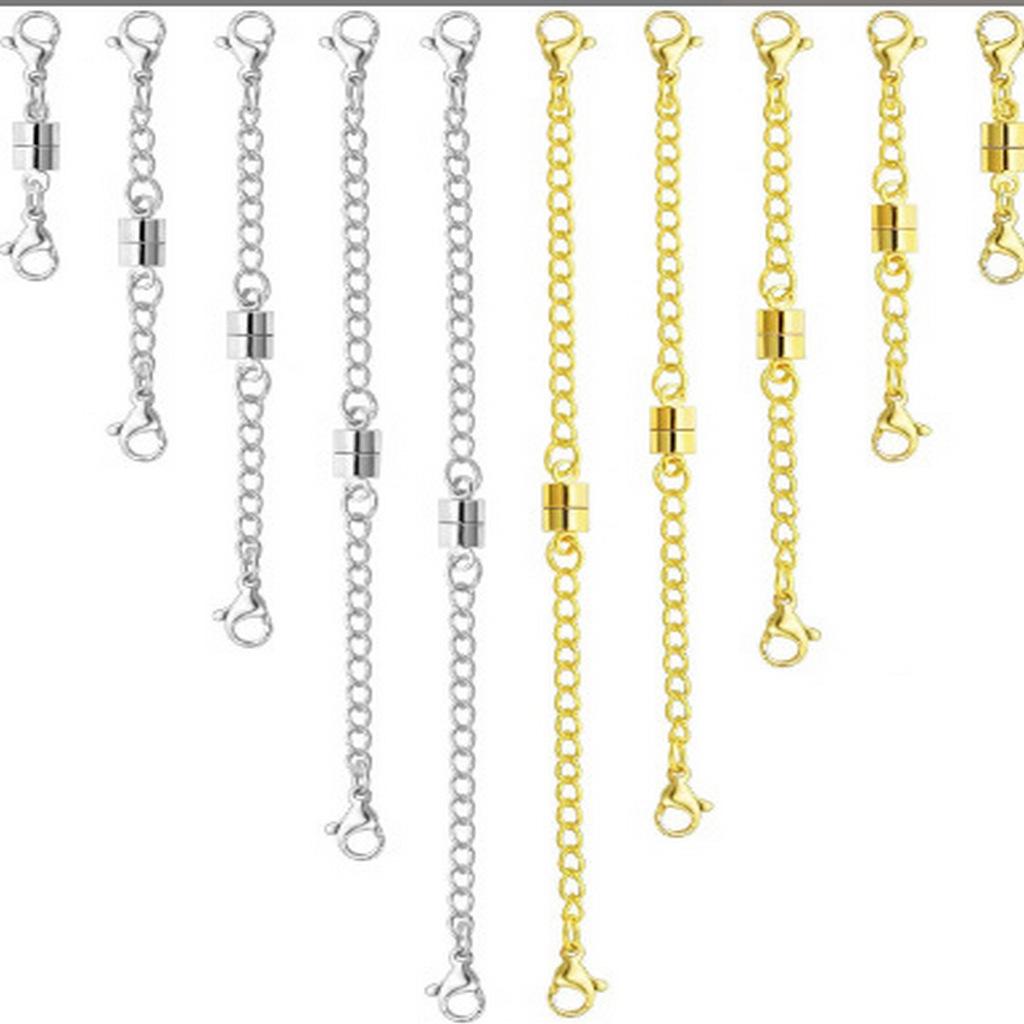 Set of 10 Magnetic Jewelry Clasps for DIY Bracelets with Chains