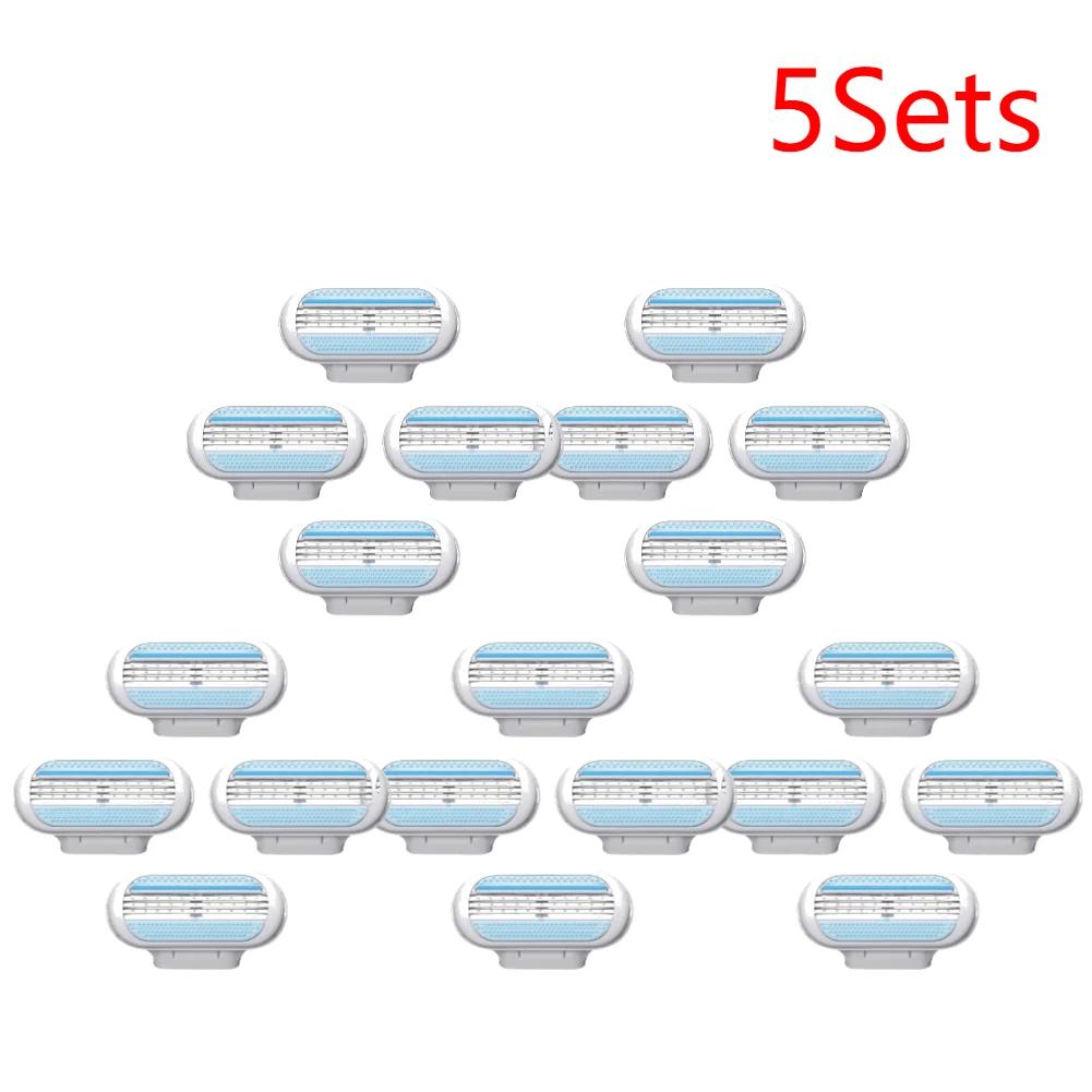 4-20Pcs Shaving Blades For Women Safety Sharpener razor For Razor Blade 3-Layer Replacement Head For Beauty Hair Removal Blades