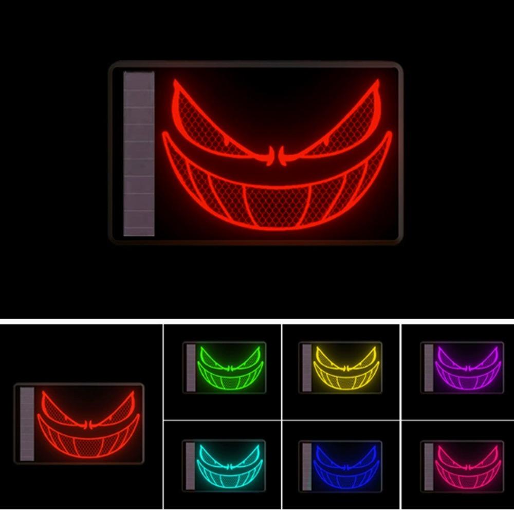 

Solar Powered Car Neon Lights Adhesive Car Triangle Window Light Car Decoration B