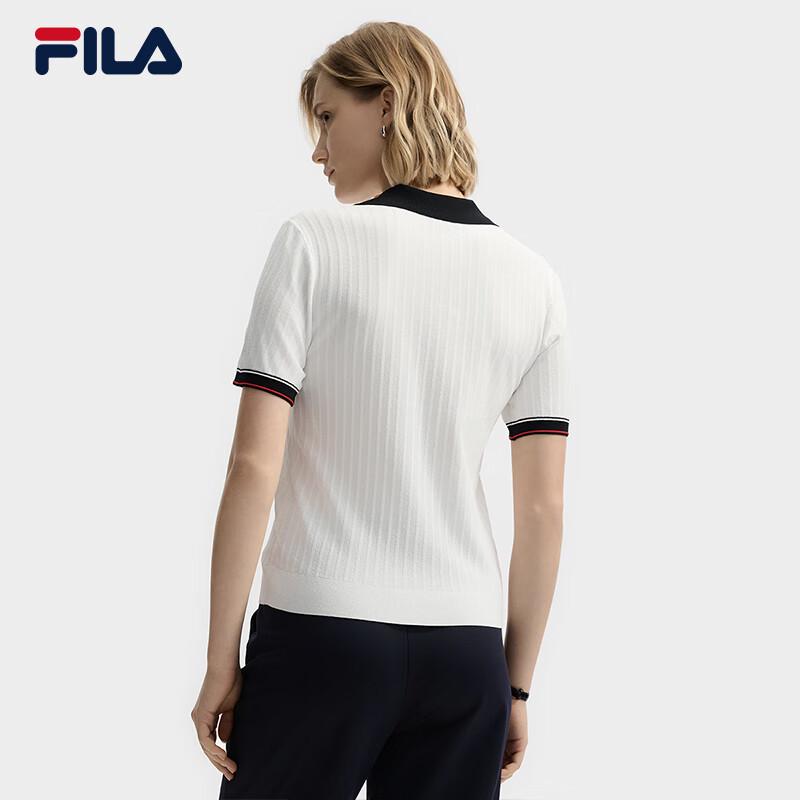 Fila Women's V-Neck Short Sleeve Knitted Top