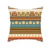 Ethnic Style Retro Red Printed Striped Pillowcase Peach Leather Velvet Pillowcase
