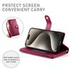 DF-011 For iPhone 15 Pro Max Leather Case Zipper Wallet Crossbody Phone Cover Stand View