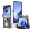 Samsung Galaxy Z Flip7 Case with Middle Axis Finger Ring, Card Holder, and Anti-Fall Protection, Compatible with Z Flip6
