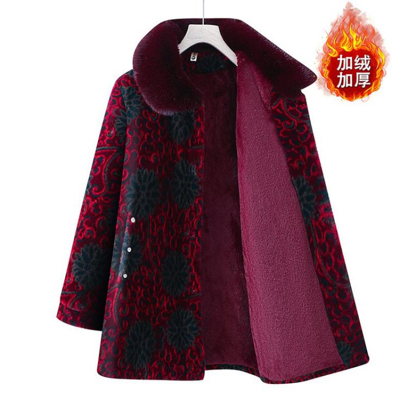 Women's new winter mink jacket cotton-padded coat women's fleece coat thickened old lady