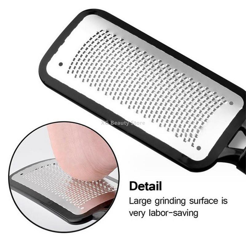 Professional 1PC Black Stainless Steel Double-Side Foot File Heel Grater For The Feet Pedicure Rasp Remover Scrub Pedicure Tool