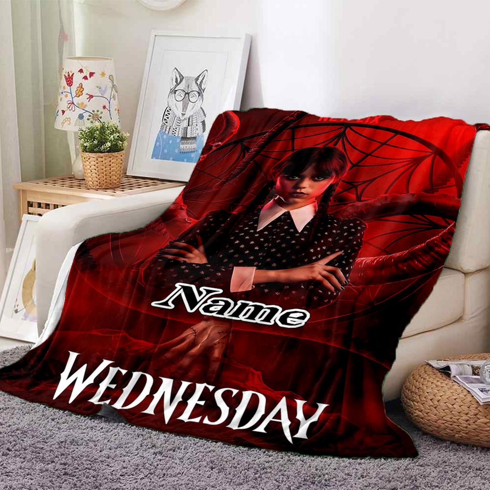 Custom 1pc Wednesday's Dark Adventure Blanket, Soft And Comfortable Blanket, Casual Warm, Camping Travel Blanket, Birthday Gift Q912196
