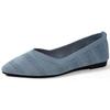 New fly-woven pointed shallow mouth flat-soled single shoes women's 2025 foreign trade large size knitted breathable four-season Doudou shoes