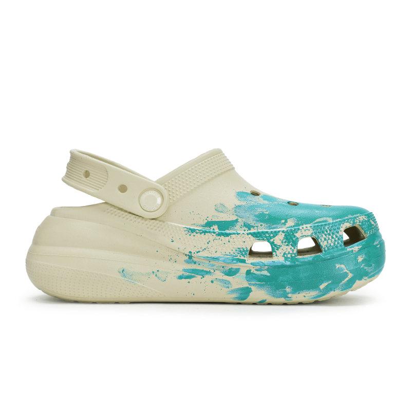 Crocs Crush Clog 811 Made Whale Fall Live Special Shoe Box High Street Ink Splash Hole Shoes Unisex Bone White Tiffany Colour