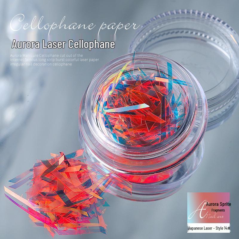 

Aurora Elf Holographic Nail Art Cellophane Strips
