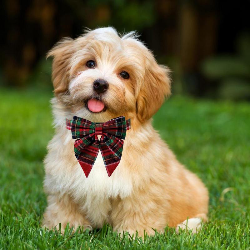 Dog Bow Tie Classic Plaid Bowknot Pet Collars Dog Bow Tie Cute Adjustable Holiday Dog Collars Bow Tie Dog Collars for Puppy Cat