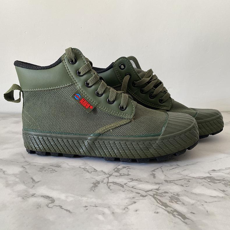 Men's and Women's Anti-Slip Canvas Work Boots - Durable, Comfortable, and Wear-Resistant for Outdoor and Training Use.
