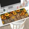 Vintage Sunflower Wooden Texture Large Gaming Mouse Pad Non Slip Desk Mat Floral Keyboard Mat For Pc Laptop Gamer Office Decor
