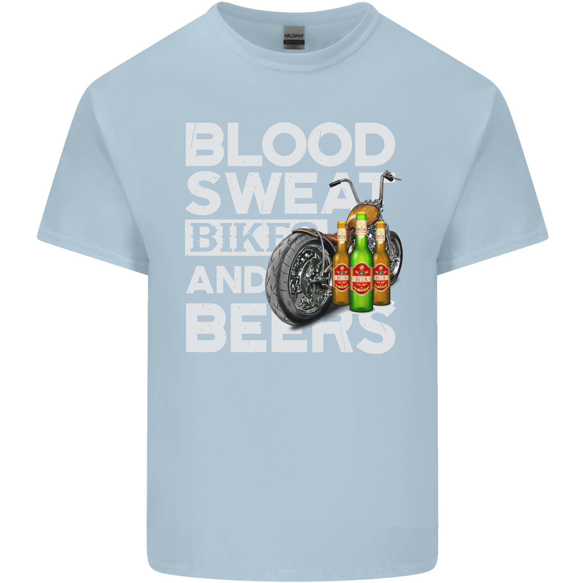 Blood Sweat Bikes Beer Funny Motorcycle Unisexs Light Cotton TShirt S