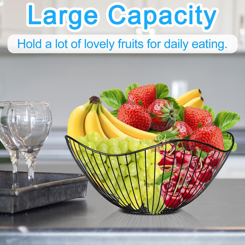 Metal Fruit Basket Houseware Wire Fruit Basket Snack Bread Storage Basket for Kitchen Dining Table