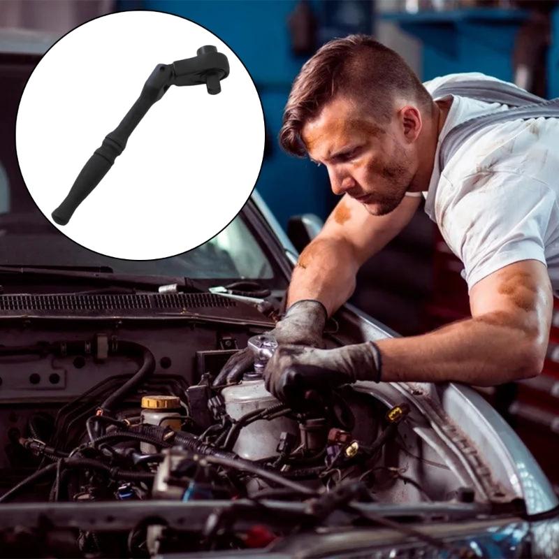 Adjustable Head Ratcheting Wrench Socket Bit High Strength Steel Portable Design