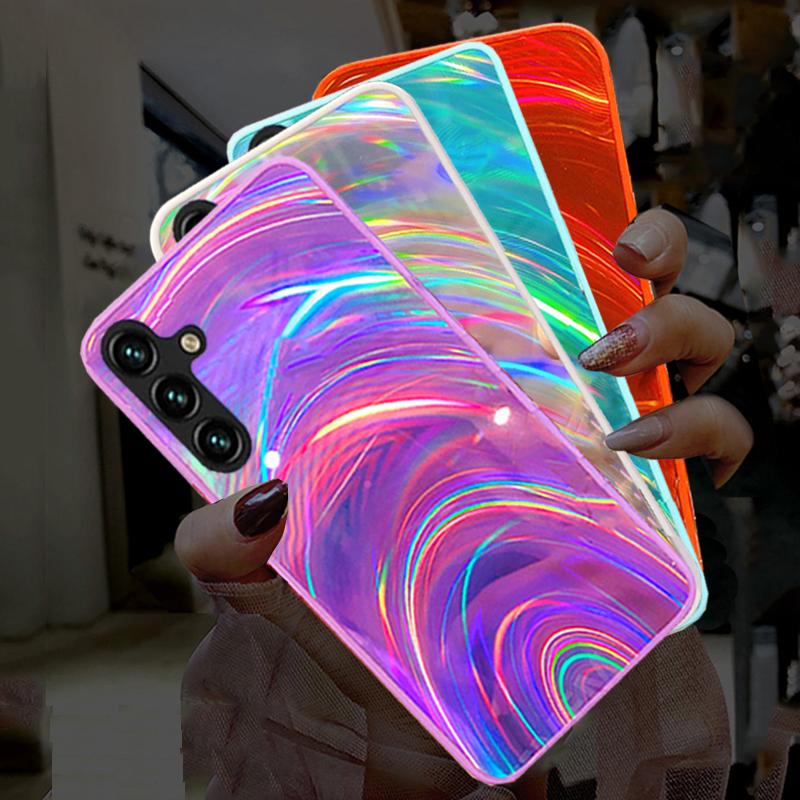 

Чехол для телефона для Samsung A04s Блеск Радужное зеркало Лазерный TPU Задняя крышка для Samsung Galaxy A04s A 04 S galaxyA04s Мягкие силиконовые чехлы