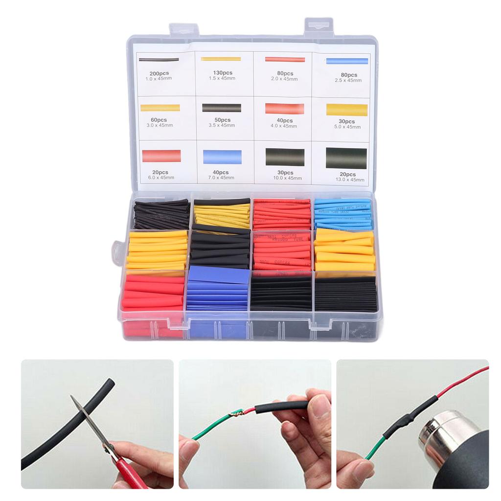 780 Pcs/Sets Insulated Heat Shrink Tube 2: 1 Waterproof Heat Shrinkable Tubes Kit for Wires