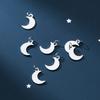Hot Sales 925 Sterling Plain Silver Bulk Diy Moon Charms for Jewelry Necklace Making  Pendant
