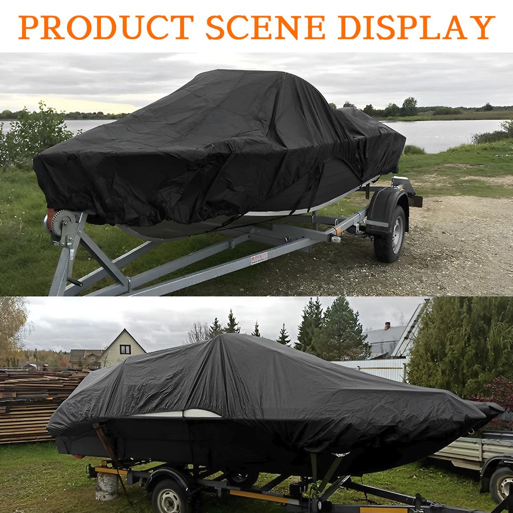 Yacht Boat Cover 20-22FT Boat Cover Anti-UV Waterproof Heavy Duty Oxford Cloth V-Hull TRI-Hull Runabout Boat Accessories