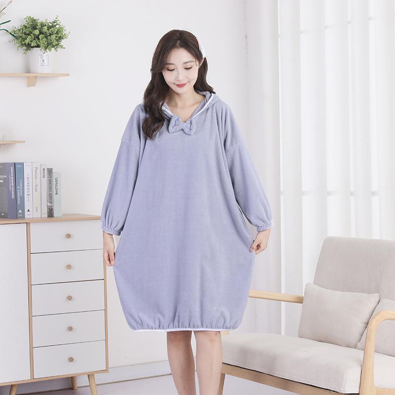 Coral Fleece Bath Skirt Summer Wearable Bath Towel Women'S Thickened Soft Absorbent Quick Drying Home Pajamas Bath Bathrobe