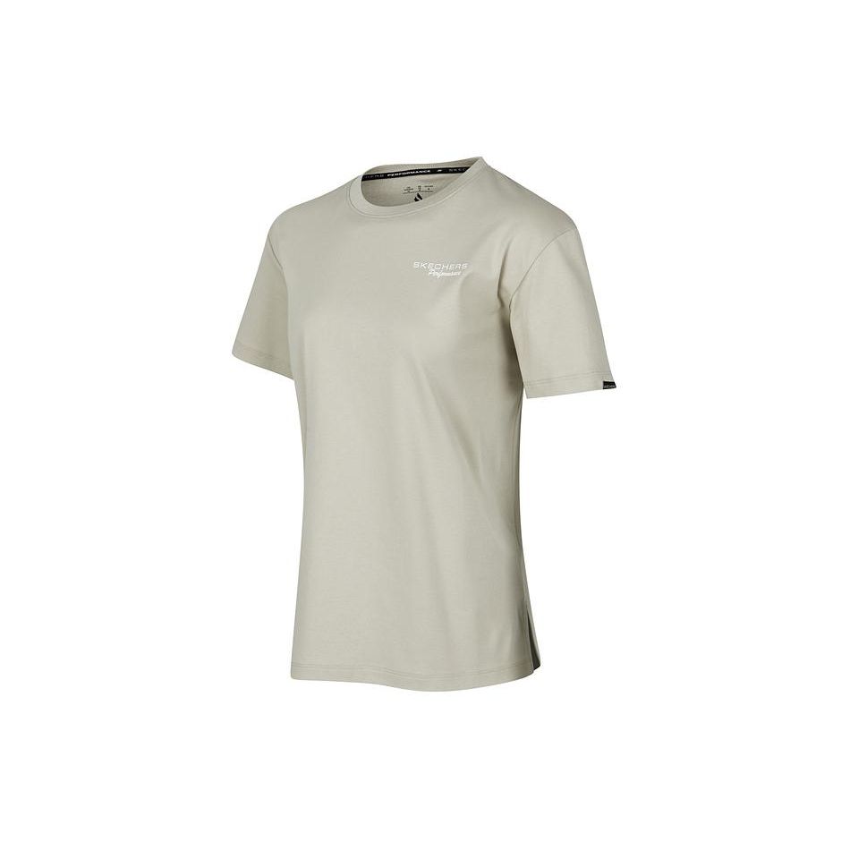 Skechers Solid Color Loose Casual Short Sleeve Outdoor T-Shirt Women Tops Meteor-Brown P224W039-044Z S