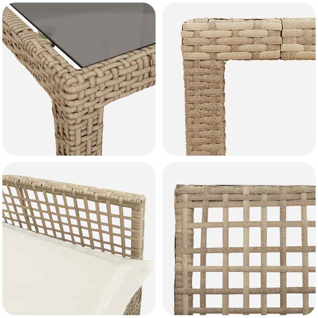 Garden Dining Set 11 pcs Beige Poly Rattan