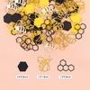 100PCS Bee Confetti Bee Dot Stripes Yellow Black Circle Honeycomb Hexagon Confetti for Baby Shower Themed Bee Birthday Table Decoration Supplies