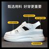 2025 summer new hollow sandals women's Korean version of popular hole shoes leather thick-soled versatile casual shoes women