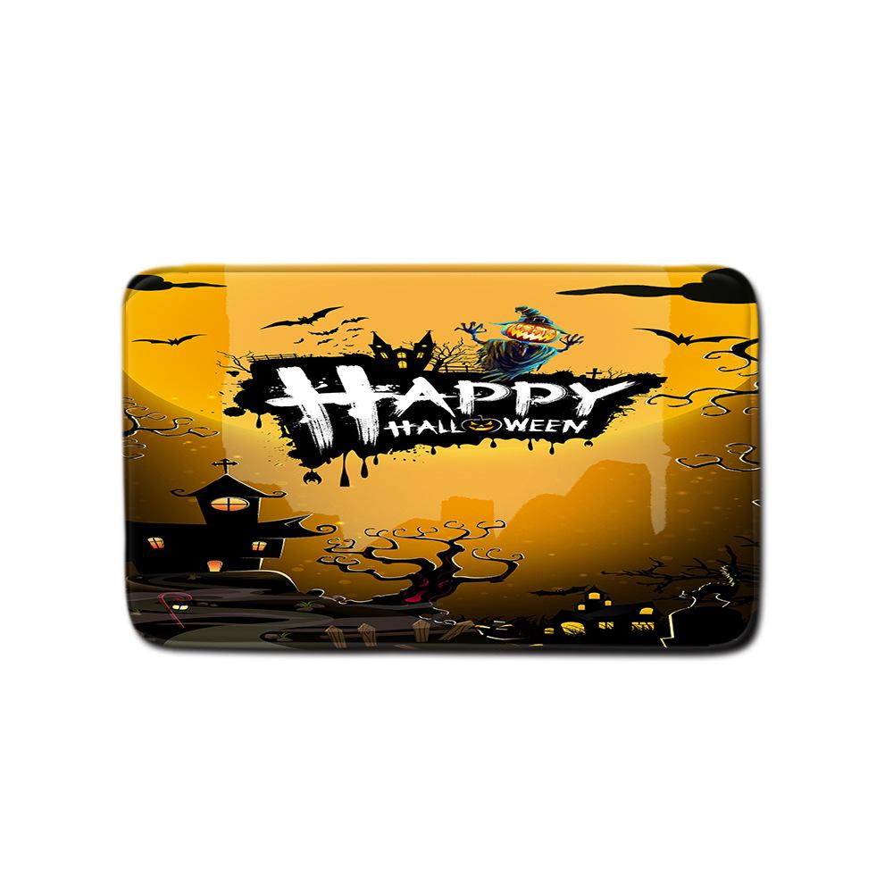 Halloween Bathroom Four-Piece Combination Set Bedroom Non-Slip Carpet Floor Mat Door Mat